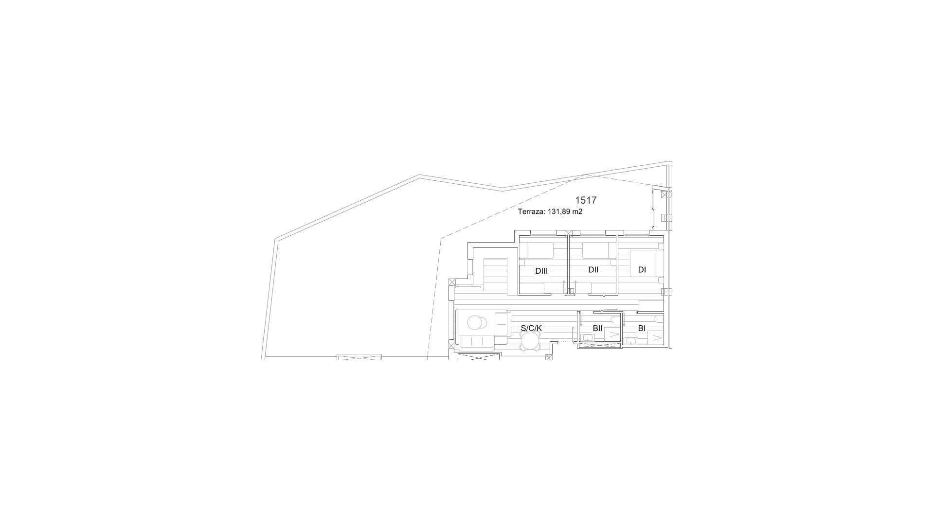 Apartment floor plan, 3 bedrooms in CRUISE RESORT No. 6