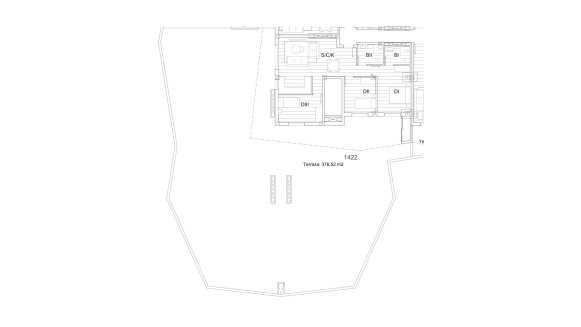Apartment floor plan, 3 bedrooms in CRUISE RESORT No. 8 (2D)